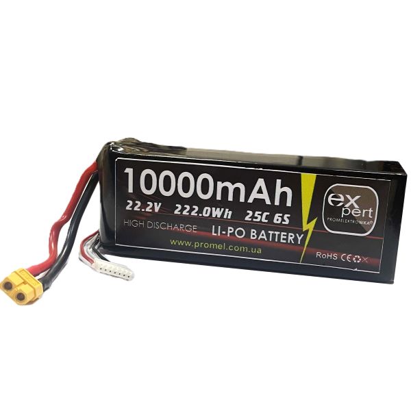 Акумулятор для FPV дронів - АКБ 22,2V 10000mAh 25C 6S (S) XT60 Uitra-High-Power Battery